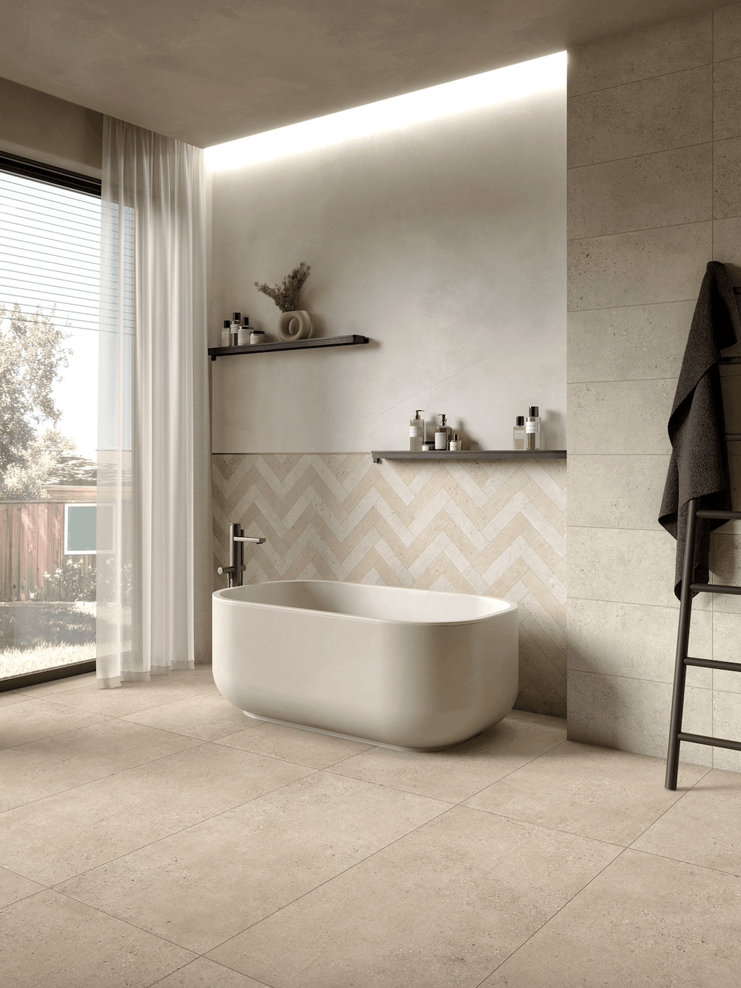 pavimento pietra mgm blendstone ivory bone bagno