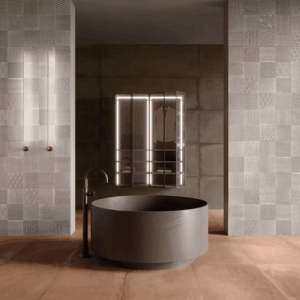 pavimento resina mgm element corten coal iron grid bagno