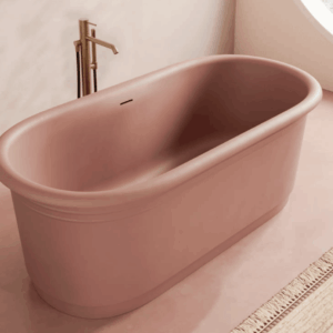 vasca da bagno freestanding mirena alice rosa vista laterale